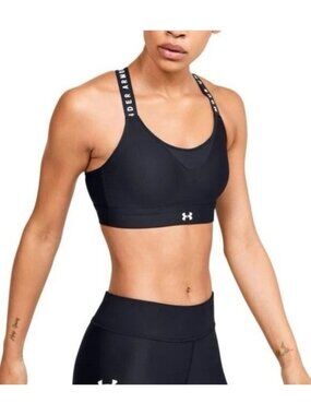 New Women’s Under Armour Fitted Infinity Training Sports Bra Size Medium Black